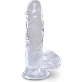 KING COCK - DILDO REALISTA , TRANSPARENTE -10,1 CM