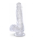 KING COCK - DILDO REALISTA , TRANSPARENTE -13,5 CM