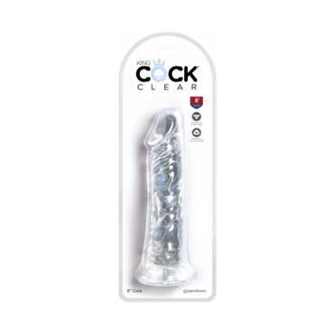 KING COCK - DILDO REALISTA , TRANSPARENTE -19,7 CM