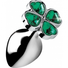 LUCKY CLOVER GEM -PLUG ANAL MEDIO, TREBOL PLATA