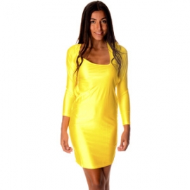 VESTIDO AJUSTADO CUT OUT AMARILLO