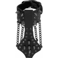 OUCH! SKULLS AND BONES BRAZALETE CON PINCHOS Y CADENAS - NEGRO