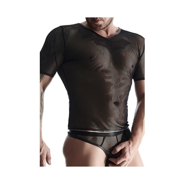 MESH MENS CAMISETA CUELLO V  - NEGRO