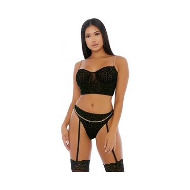 CHAIN ME UP BUSTIER SET NEGRO