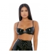 DRIP TOP VINYL BRA TOP NEGRO