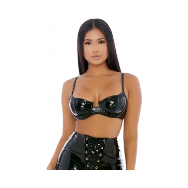 DRIP TOP VINYL BRA TOP NEGRO